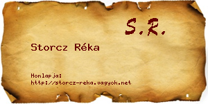 Storcz Réka névjegykártya
